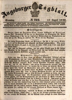 Augsburger Tagblatt Samstag 17. August 1839