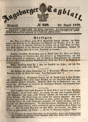 Augsburger Tagblatt Mittwoch 21. August 1839