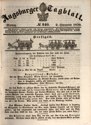 Augsburger Tagblatt Montag 2. September 1839