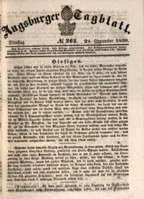 Augsburger Tagblatt Dienstag 24. September 1839