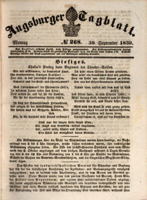 Augsburger Tagblatt Montag 30. September 1839