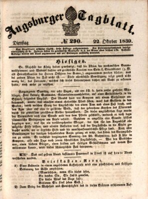 Augsburger Tagblatt Dienstag 22. Oktober 1839