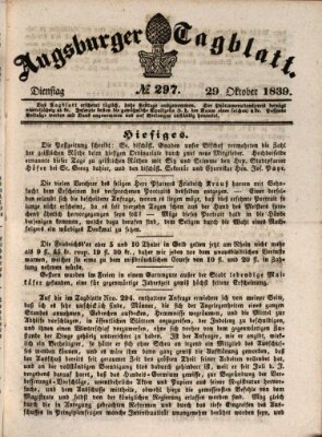 Augsburger Tagblatt Dienstag 29. Oktober 1839