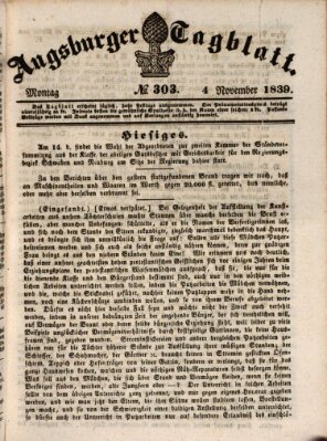 Augsburger Tagblatt Montag 4. November 1839