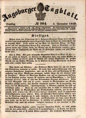 Augsburger Tagblatt Dienstag 5. November 1839