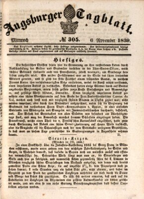 Augsburger Tagblatt Mittwoch 6. November 1839
