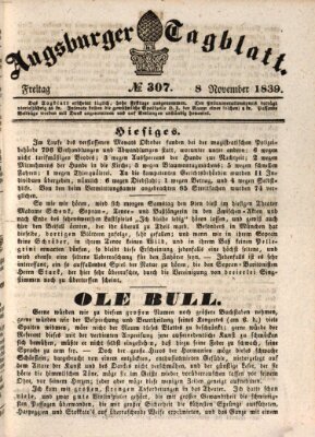 Augsburger Tagblatt Freitag 8. November 1839