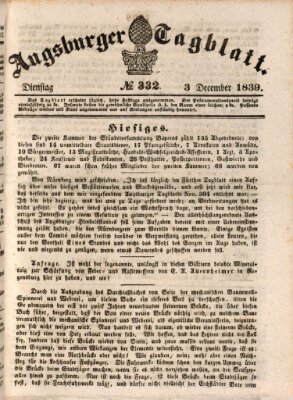 Augsburger Tagblatt Dienstag 3. Dezember 1839