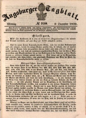 Augsburger Tagblatt Montag 9. Dezember 1839