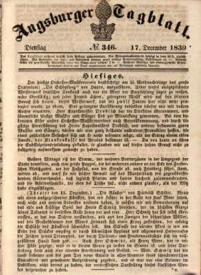 Augsburger Tagblatt Dienstag 17. Dezember 1839