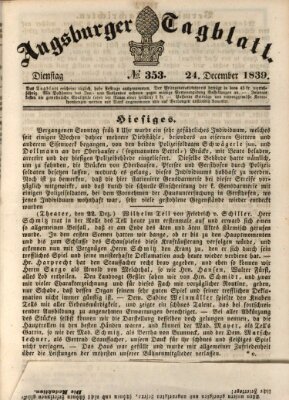 Augsburger Tagblatt Dienstag 24. Dezember 1839