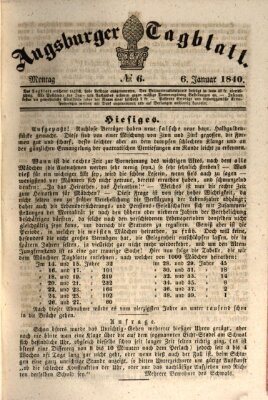 Augsburger Tagblatt Montag 6. Januar 1840