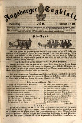 Augsburger Tagblatt Donnerstag 9. Januar 1840