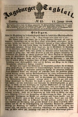 Augsburger Tagblatt Samstag 11. Januar 1840