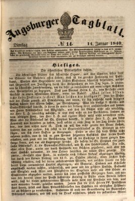 Augsburger Tagblatt Dienstag 14. Januar 1840