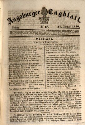 Augsburger Tagblatt Freitag 17. Januar 1840