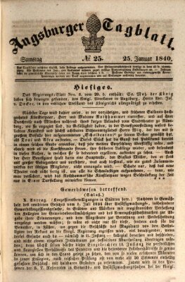 Augsburger Tagblatt Samstag 25. Januar 1840