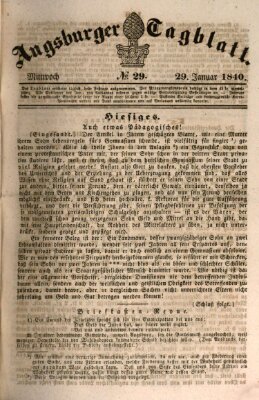 Augsburger Tagblatt Mittwoch 29. Januar 1840