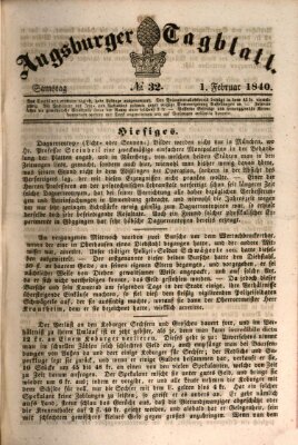 Augsburger Tagblatt Samstag 1. Februar 1840