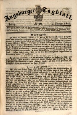 Augsburger Tagblatt Freitag 7. Februar 1840