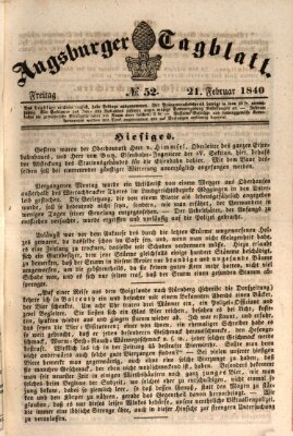 Augsburger Tagblatt Freitag 21. Februar 1840