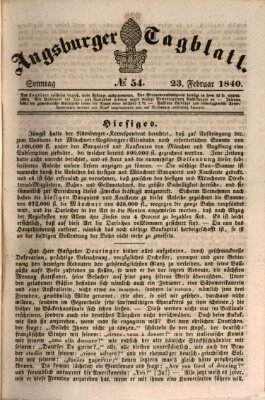 Augsburger Tagblatt Sonntag 23. Februar 1840