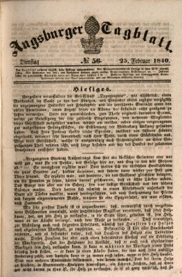 Augsburger Tagblatt Dienstag 25. Februar 1840