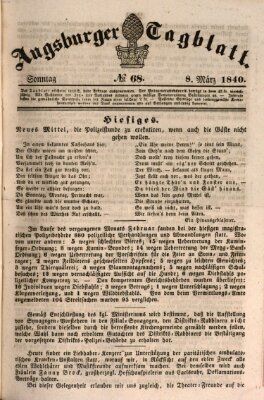 Augsburger Tagblatt Sonntag 8. März 1840