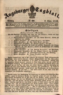 Augsburger Tagblatt Montag 9. März 1840