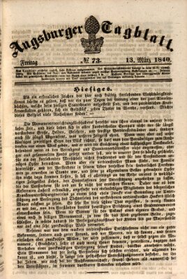 Augsburger Tagblatt Freitag 13. März 1840