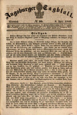 Augsburger Tagblatt Mittwoch 8. April 1840