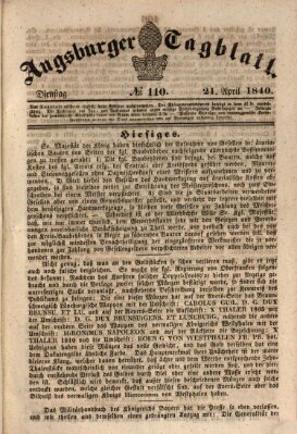 Augsburger Tagblatt Dienstag 21. April 1840