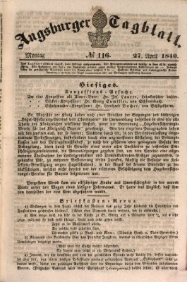 Augsburger Tagblatt Montag 27. April 1840