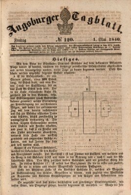 Augsburger Tagblatt Freitag 1. Mai 1840