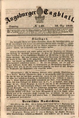 Augsburger Tagblatt Samstag 30. Mai 1840