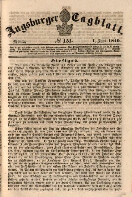 Augsburger Tagblatt Montag 1. Juni 1840