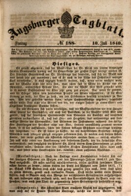 Augsburger Tagblatt Freitag 10. Juli 1840