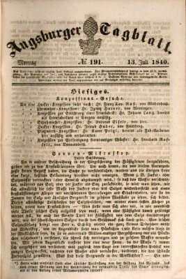 Augsburger Tagblatt Montag 13. Juli 1840