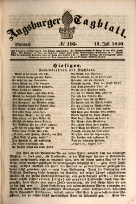 Augsburger Tagblatt Mittwoch 15. Juli 1840