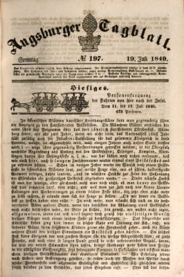 Augsburger Tagblatt Sonntag 19. Juli 1840