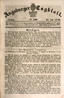 Augsburger Tagblatt Dienstag 21. Juli 1840