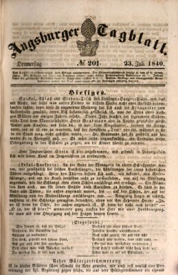 Augsburger Tagblatt Donnerstag 23. Juli 1840