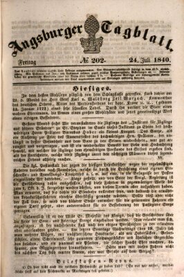 Augsburger Tagblatt Freitag 24. Juli 1840