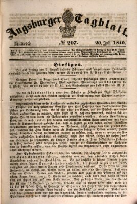 Augsburger Tagblatt Mittwoch 29. Juli 1840