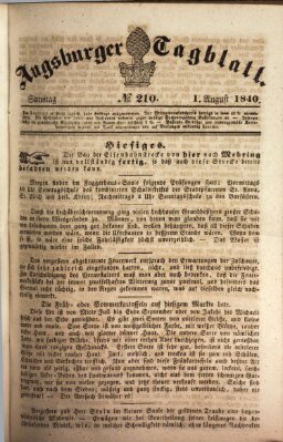 Augsburger Tagblatt Samstag 1. August 1840