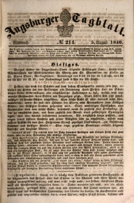 Augsburger Tagblatt Mittwoch 5. August 1840