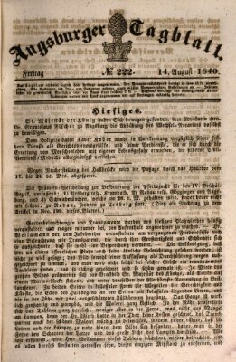 Augsburger Tagblatt Freitag 14. August 1840