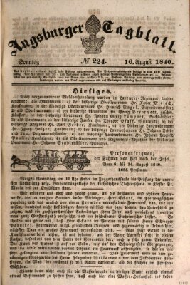 Augsburger Tagblatt Sonntag 16. August 1840