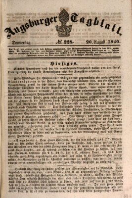 Augsburger Tagblatt Donnerstag 20. August 1840