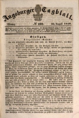 Augsburger Tagblatt Montag 24. August 1840